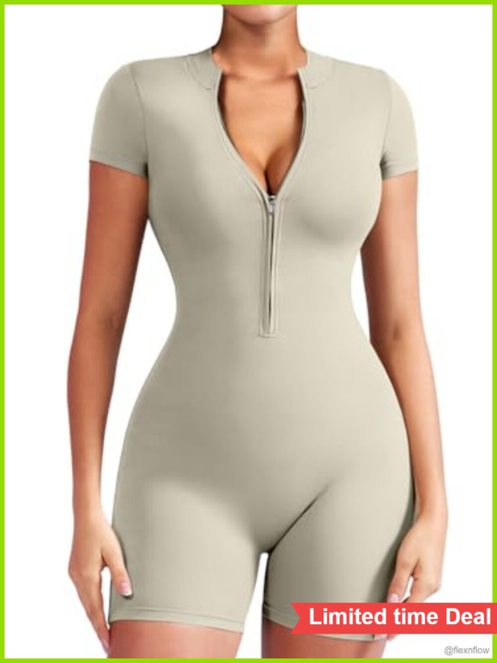 YEOREO Short Sleeve Workout Jumpsuit Compression Romper Gym